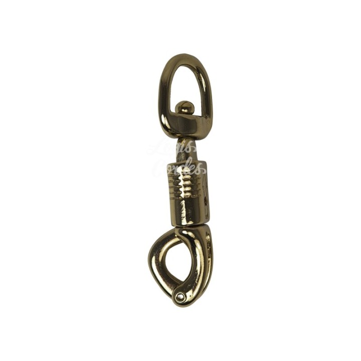 Mousqueton Acier Doré / Golden 25mm/12cm panique oeil tournant