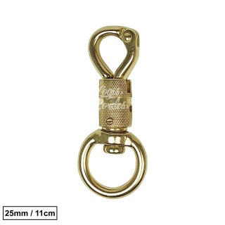 Mousqueton Acier Doré / Golden 25mm/11cm sécurité oeil Tournant