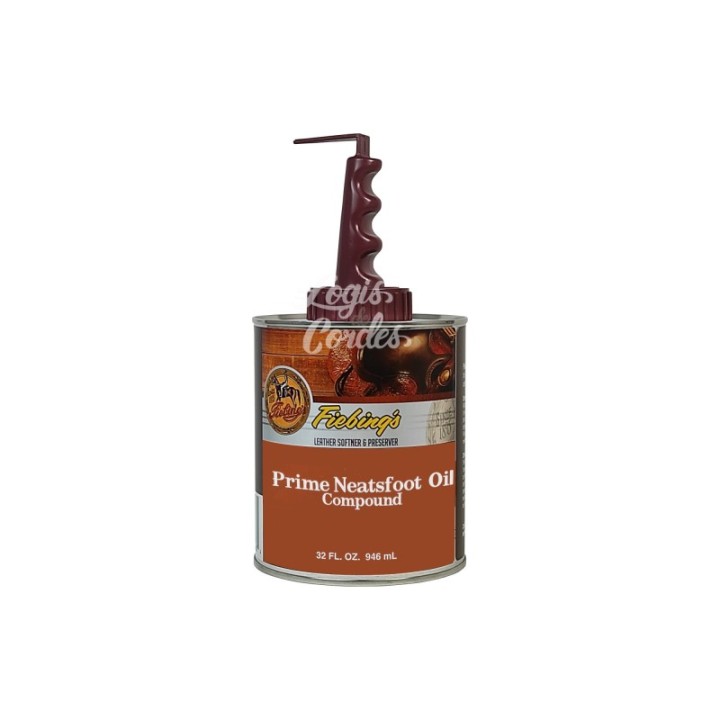 Fiebing's Prime Neatsfoot Oil Compound 32Oz/946ml Neutre/ Neutral avec applicateur