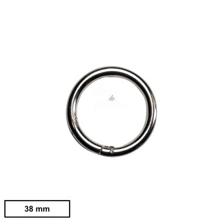 Mousqueton Acier Nickelé / Nickel 38mm rond