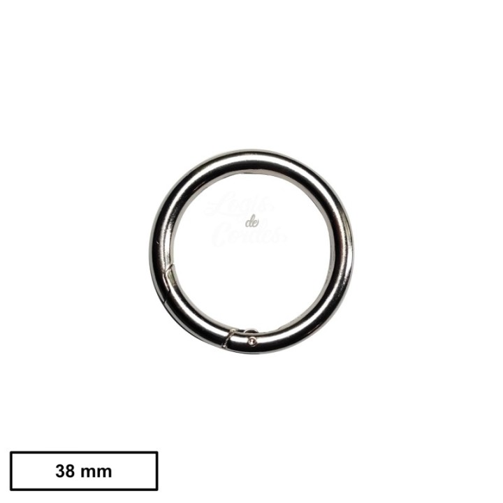 Mousqueton Acier Nickelé / Nickel 38mm rond