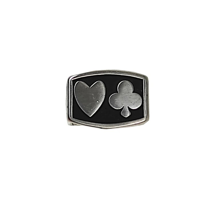 Passant card suit avec patine noire