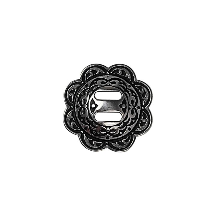 Concho floral slotted w/ black patina