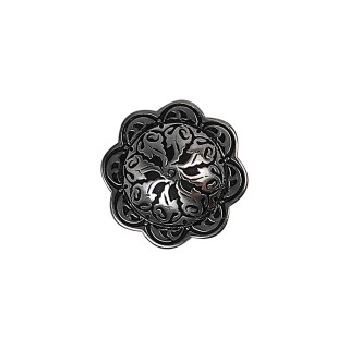 Concho floral avec vis chicago et patine noire