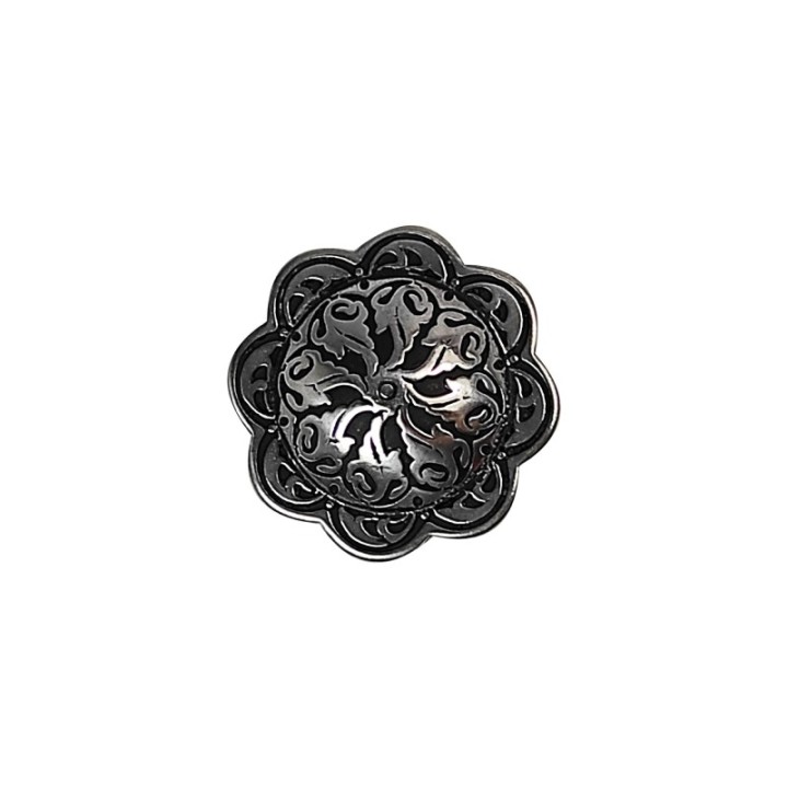 Concho floral w/ loop & black patina
