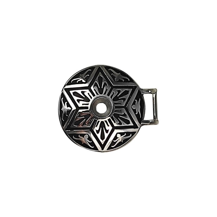 Concho star tie loop avec patine noire