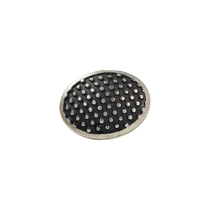 Concho oval polka dot w/ chicago screw & black patina