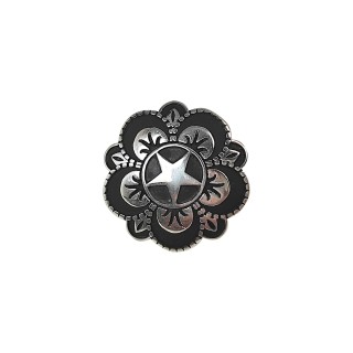 Concho striking floral avec passant et patine noire