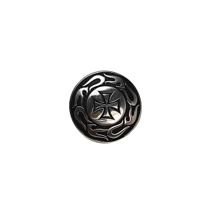 Concho Iron Cross avec passant et patine noire