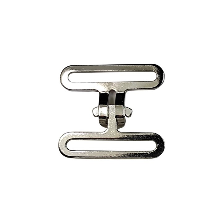 Boucle de sangles croisées 50mm Acier Nickelé