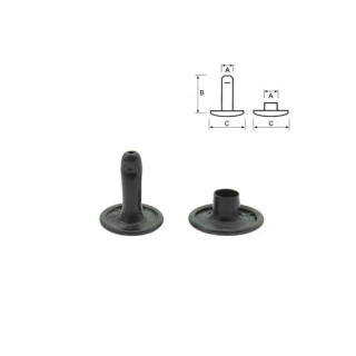 Tubular rivet with double cap black