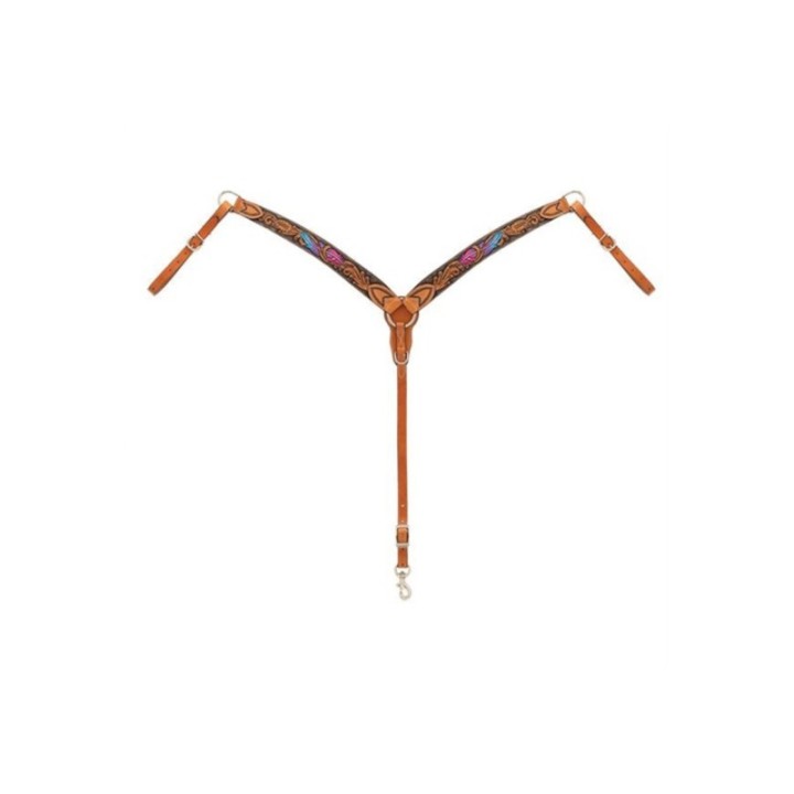 Weaver - Collier de poitrine plume Turquoise torsadée profilée