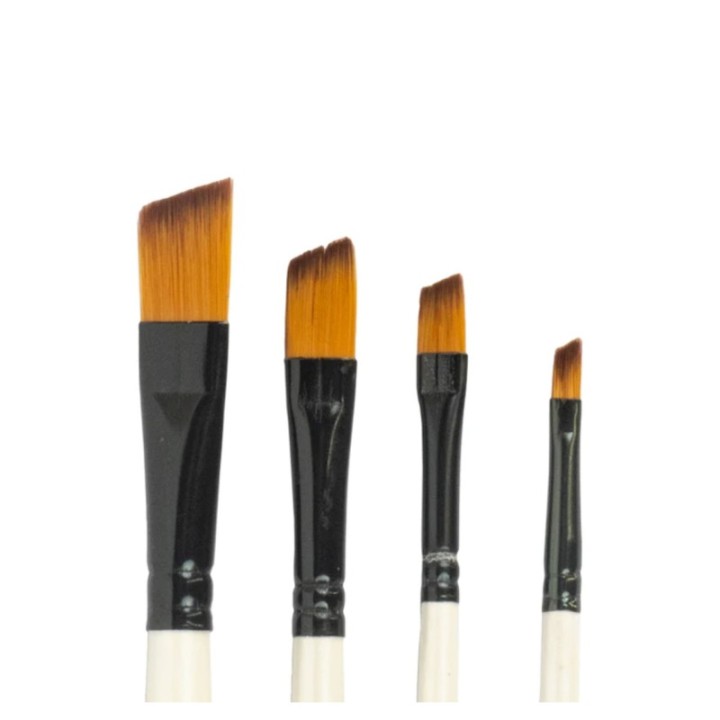 Set de pinceaux anguleux nylon 4pcs