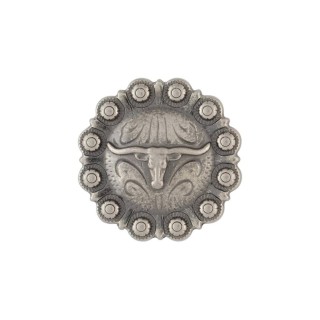 Round Longhorn Berry Concho antique nickel