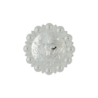 Concho rond Longhorn Berry plaqué argent