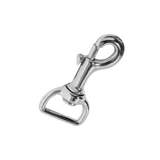 Mousqueton Bronze Nickelé  tirette œil Carré tournant