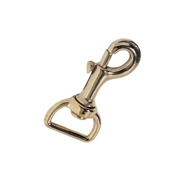 Mousqueton Bronze Doré / Golden  tirette oeil Carré tournant