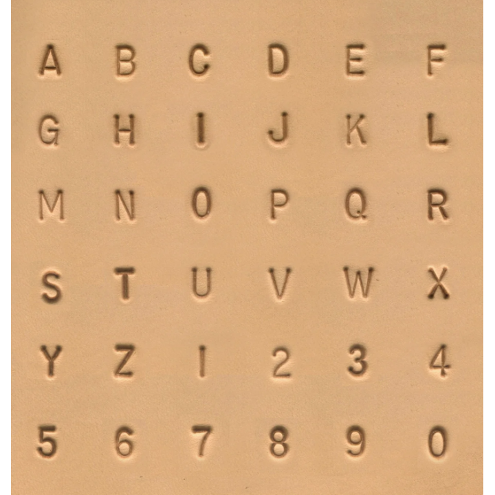 Ensemble simple de 37 tampons d'alphabet et de chiffres, 6,5 mm (1/4")