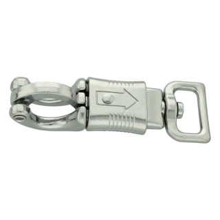Mousqueton Acier Nickelé / Nickel 25mm/12cm panique oeil tournant