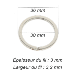 Anneau brisé plat Acier nickelé