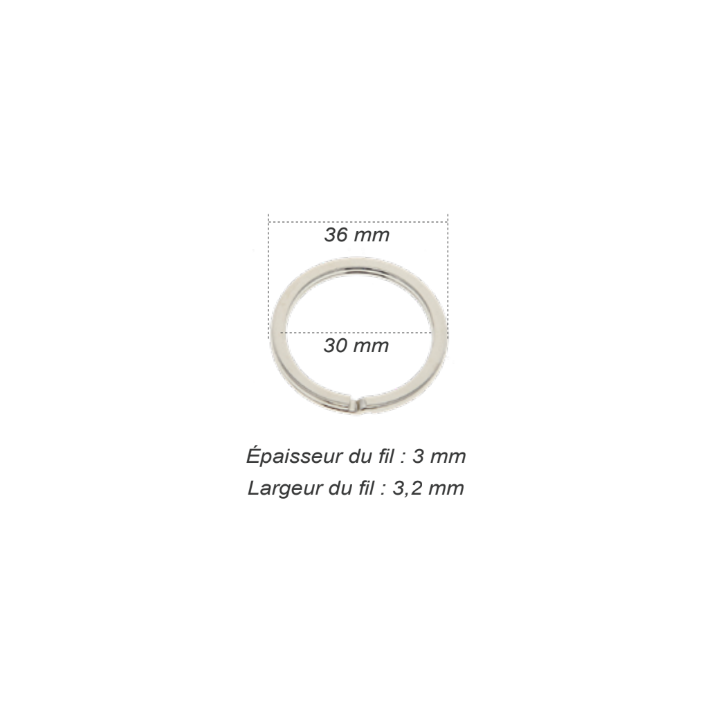 Anneau brisé plat Acier nickelé