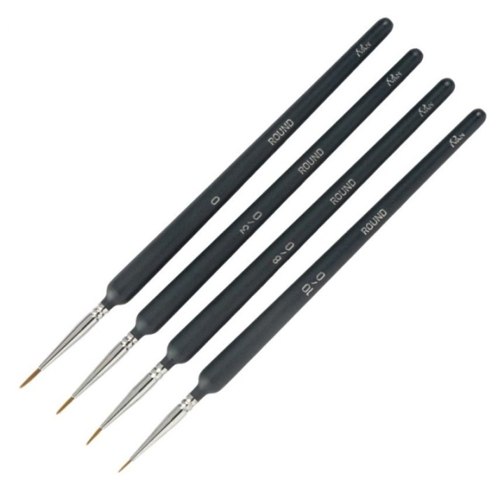 4 Pinceaux ronds en Nylon