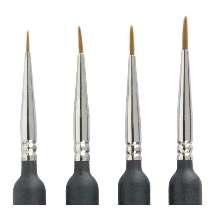 4 Pinceaux ronds en Nylon