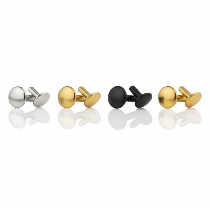 Double Cap Rivets Solid Brass