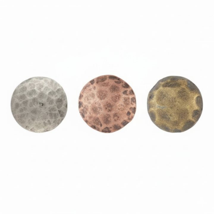 Round Hammered Concho antique brass