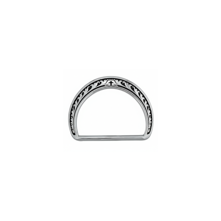 Floral Saddle Dee Ring w/ black patina