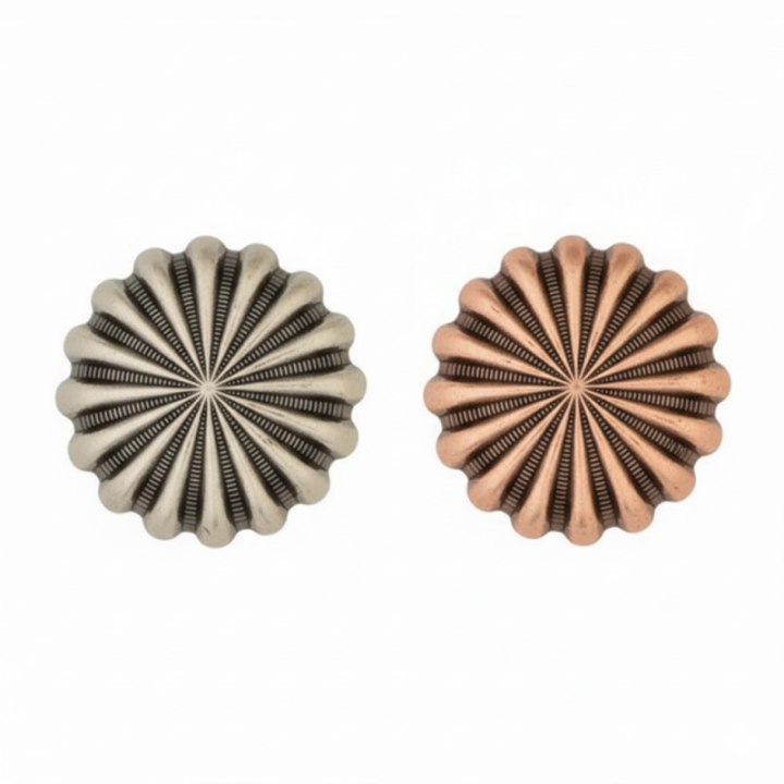 Pinwheel Concho with Post antique copper
