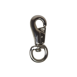 Mousqueton Acier Nickelé / Nickel 25mm/12cm bull snap oeil tournant