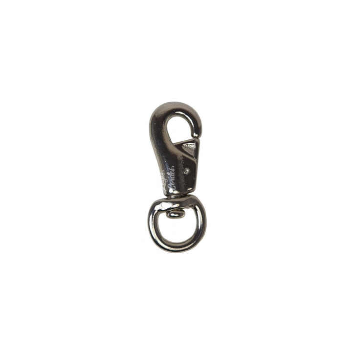 Mousqueton Acier Nickelé / Nickel 25mm/12cm bull snap oeil tournant