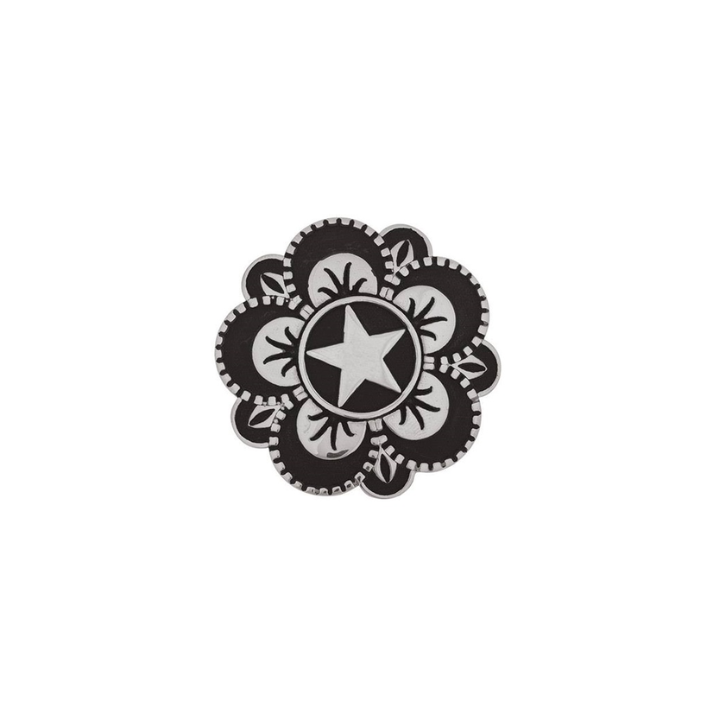 Concho étoile florale de marque Jeremiah Watt, 1-1/2" avec vis
