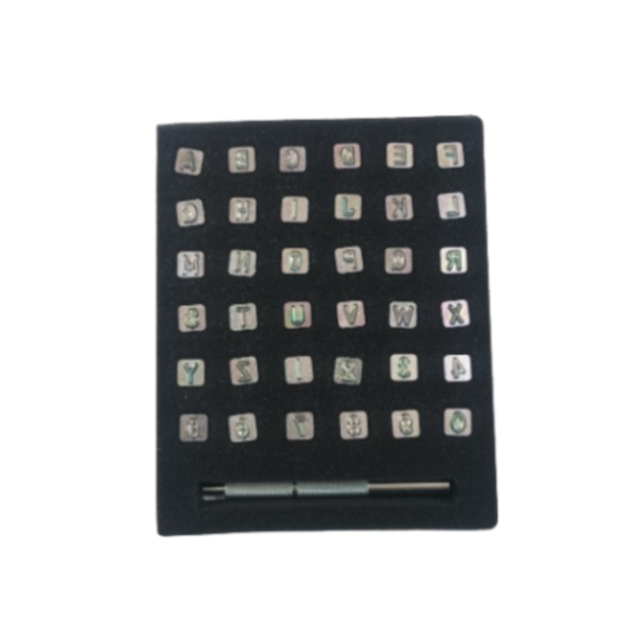 Ensemble simple de 37 tampons d'alphabet et de chiffres, 6,5 mm (1/4")