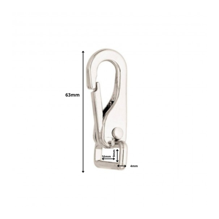 Mousqueton clipper oeil carré - M123